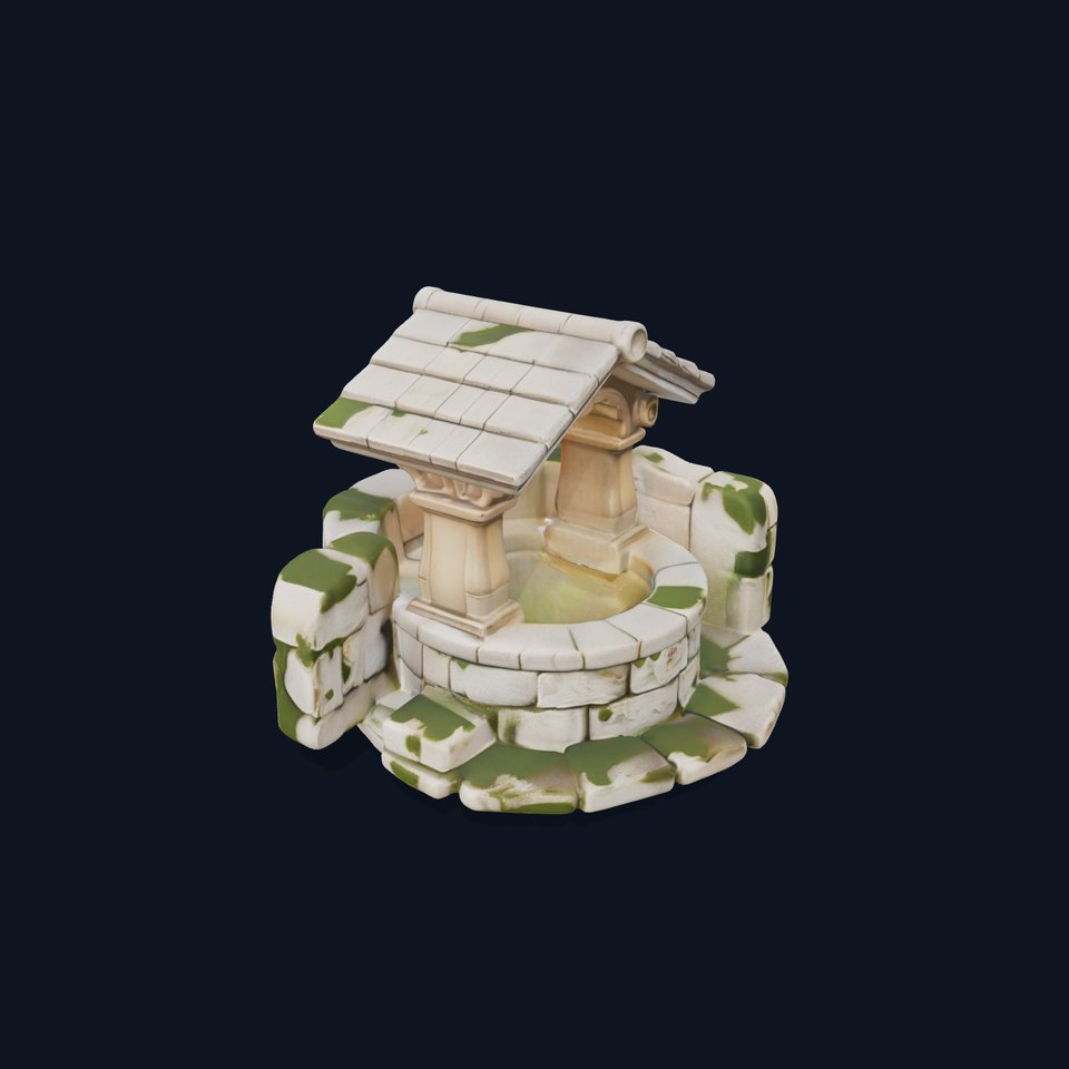 Rustic Stone Wishing Well Model Pack